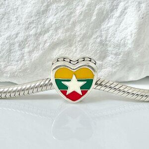 Pandora Myanmar S925 Silver Heart Bead Charm
